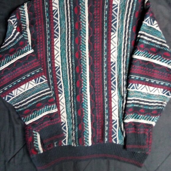 Vintage Alfani 3D Cable Knit Sweater Biggie Cosby Coogi Style - Picture 8 of 8